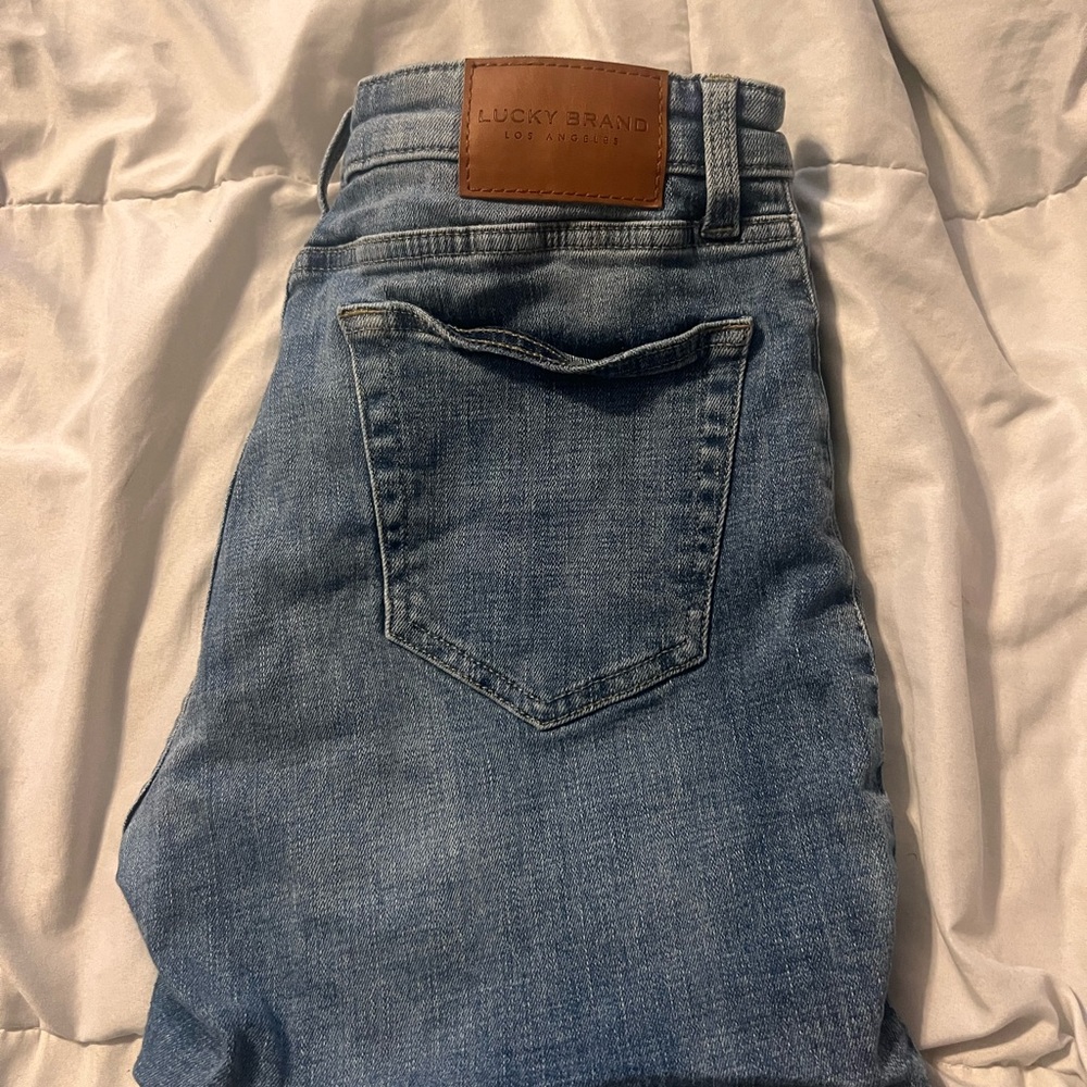 Lucky Brand Blue Jean Shorts with Frayed Hem - Picture 4 of 4